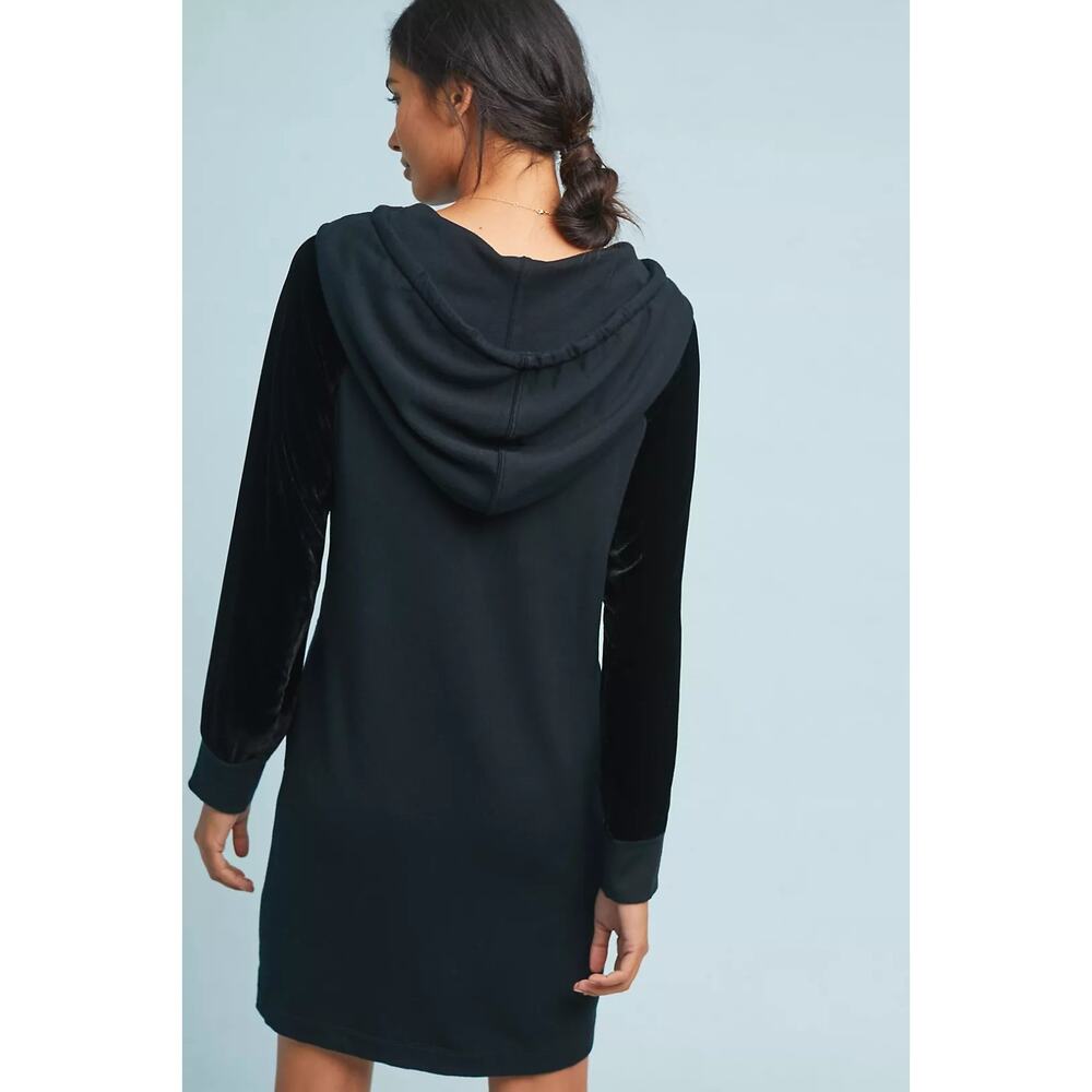 Anthropologie Velvet by Graham & Spencer Velour Mini Hoodie Adisa Dress Sz L - Picture 4 of 11